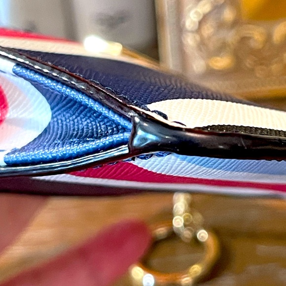 Kate Spade Carsen Crossbody Bag LaurelWay Striped Multicolor Vinyl Purse & coinp - Picture 6 of 12